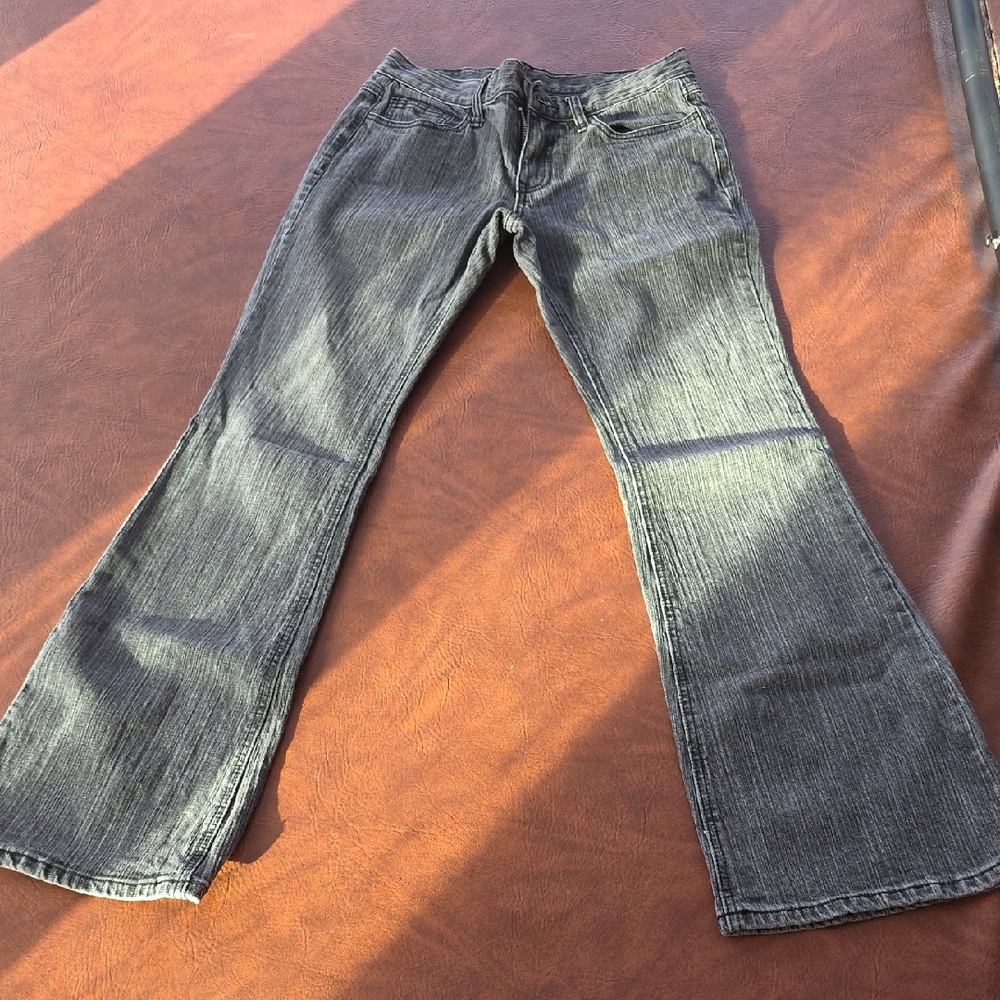 Elegant Charcoal Flare Jeans